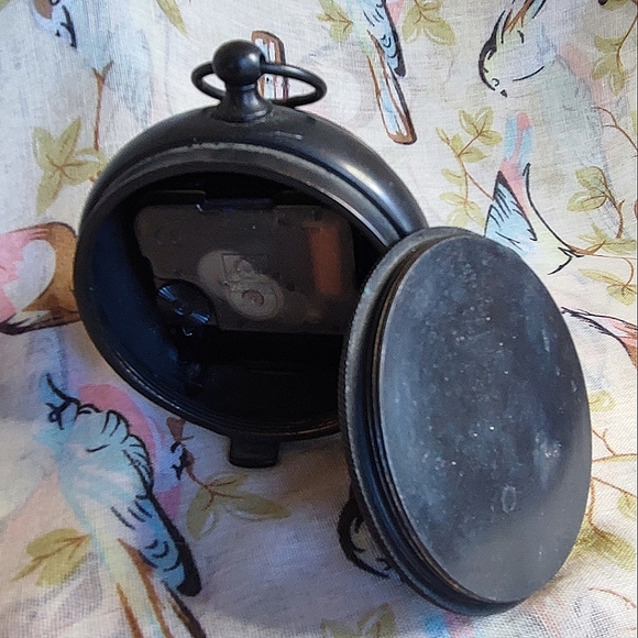 Non-Working Heavy Black Metal Desk Table Glass Face Clock Made in India - Picture 4 of 7